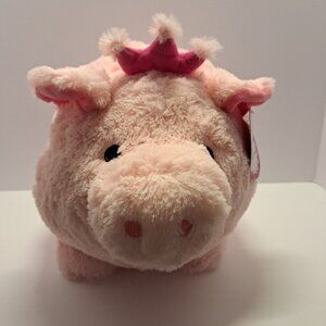 Jumbo Plush Princess Pig Piggy Bank FAB NY Pink Soft Huggable Money Holder